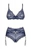 Komplet Obsessive Nightly Blue 3-PCS Set XS-2XL
